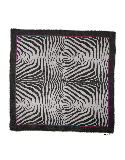 White Black Zebra Pattern Shawl 255cm x 132cm Men Scarf