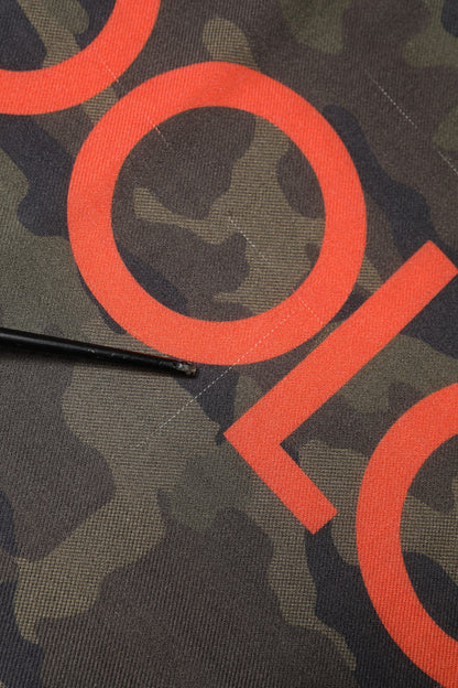 Green Camouflage Logo Cashmere 138cm x 137cm Men Scarf