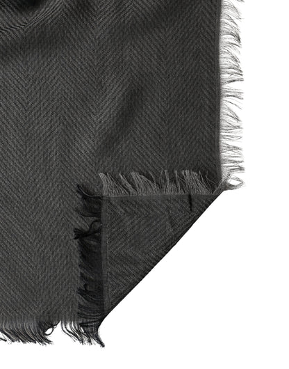 Black Modal Warmer Shawl Fringes 140cm x 134cm Men Scarf
