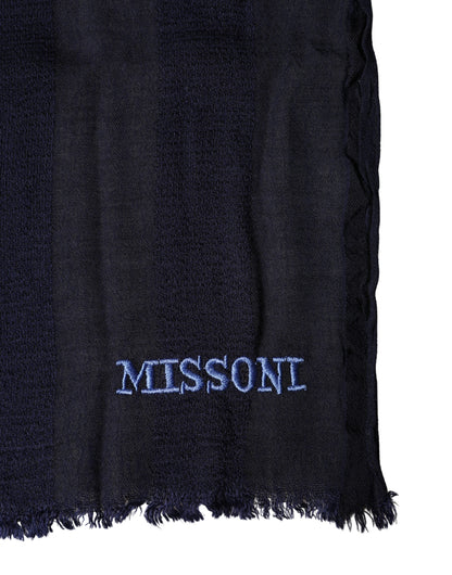 Dark Blue Wool Knit Unisex Wrap Fringe Shawl 170cm x 60cm Scarf