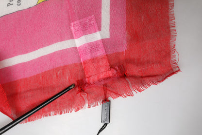 Pink DG Amore Print Neck Square Shawl 140cm x 140cm Scarf