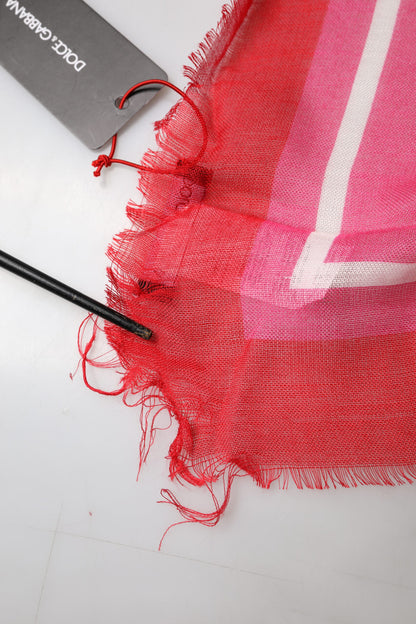 Pink DG Amore Print Neck Square Shawl 140cm x 140cm Scarf