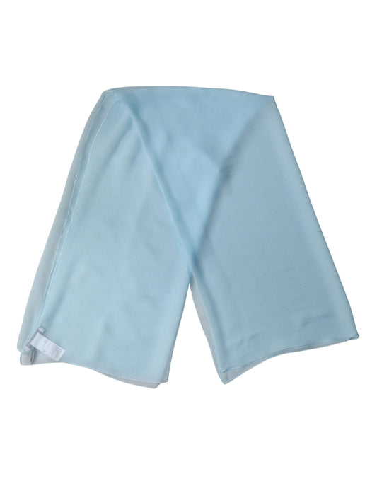 Light Blue Silk Neck Wrap Foulard 135.5cm x 131.5cm Scarf