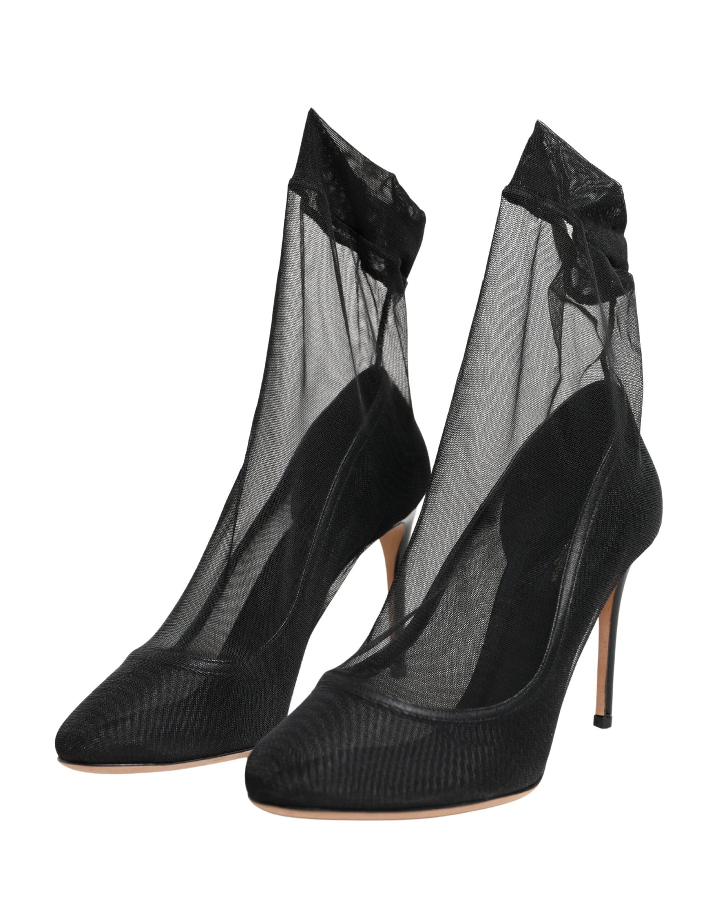 Black Nylon Stretch Mesh Sock Boots Shoes