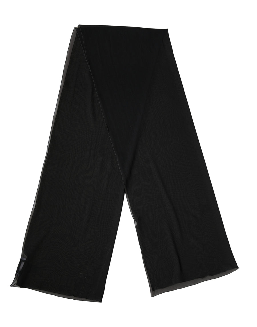 Black Silk Neck Wrap Shawl Stole 200cm x 64cm  Scarf