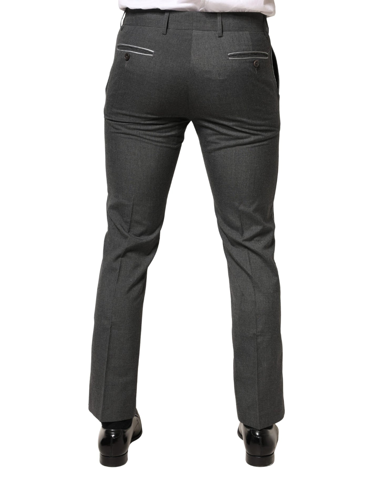 Gray Polyester Formal Dress Trouser Pants