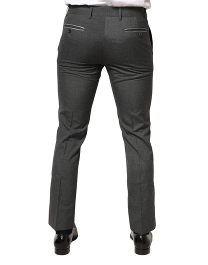 Gray Polyester Formal Dress Trouser Pants