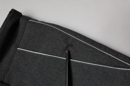 Gray Polyester Formal Dress Trouser Pants