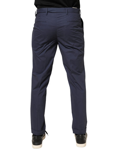 DarkBlue Wool Straight Formal Dress Trouser Pants