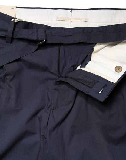 DarkBlue Wool Straight Formal Dress Trouser Pants