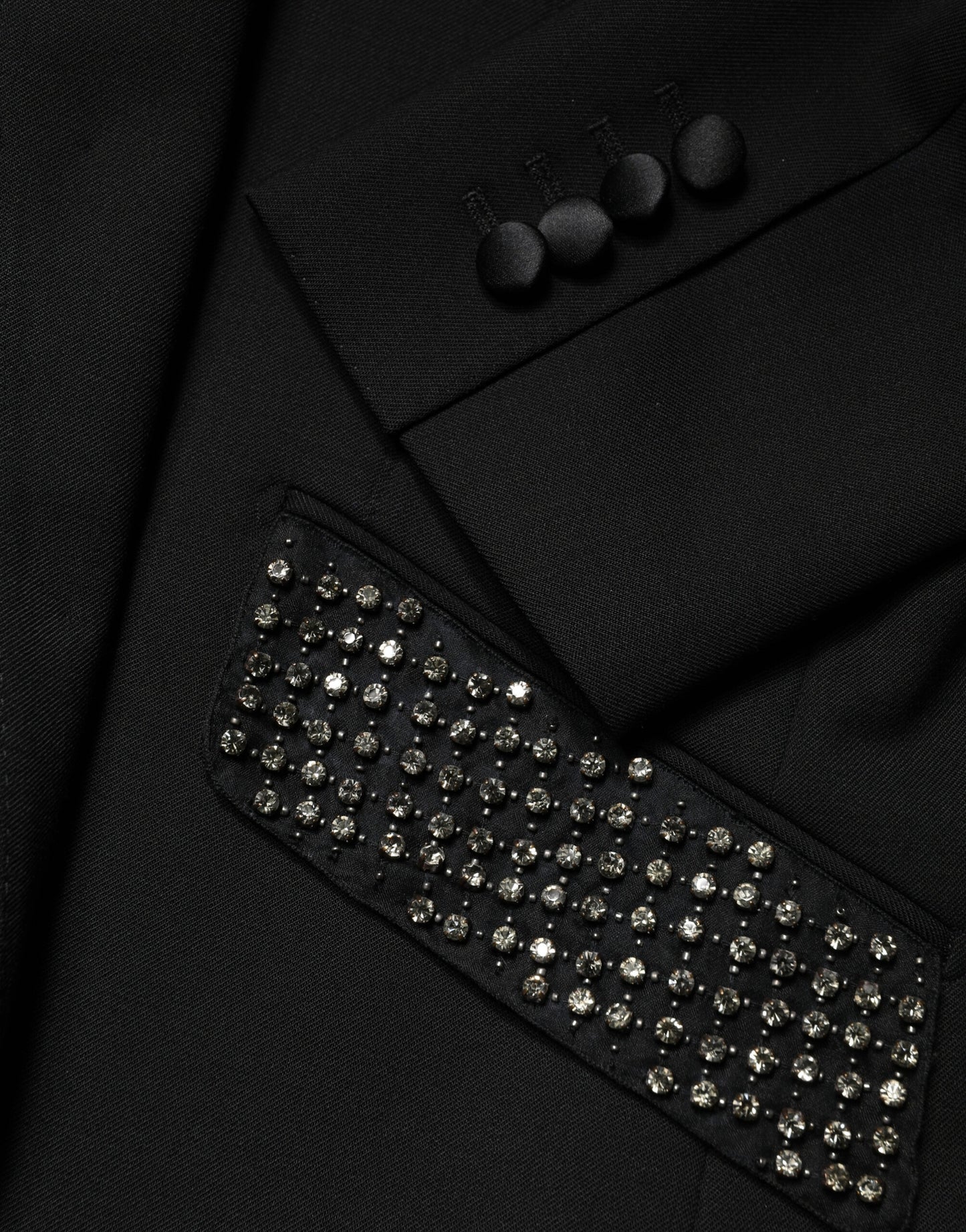 Black Embellished Single Breasted Blazer