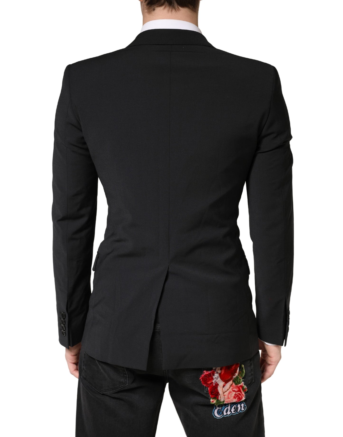 Black MARTINI Single Breasted Tuxedo Blazer