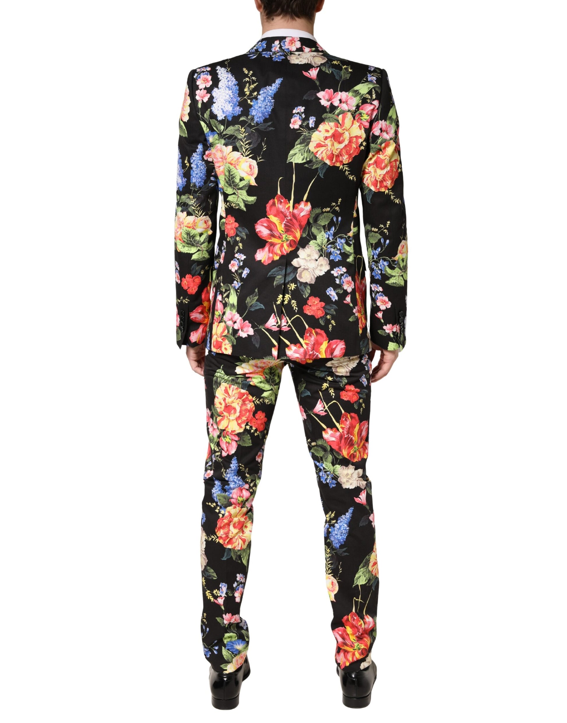 Black Floral Single Breasted MARTINI 2 Piece Suit