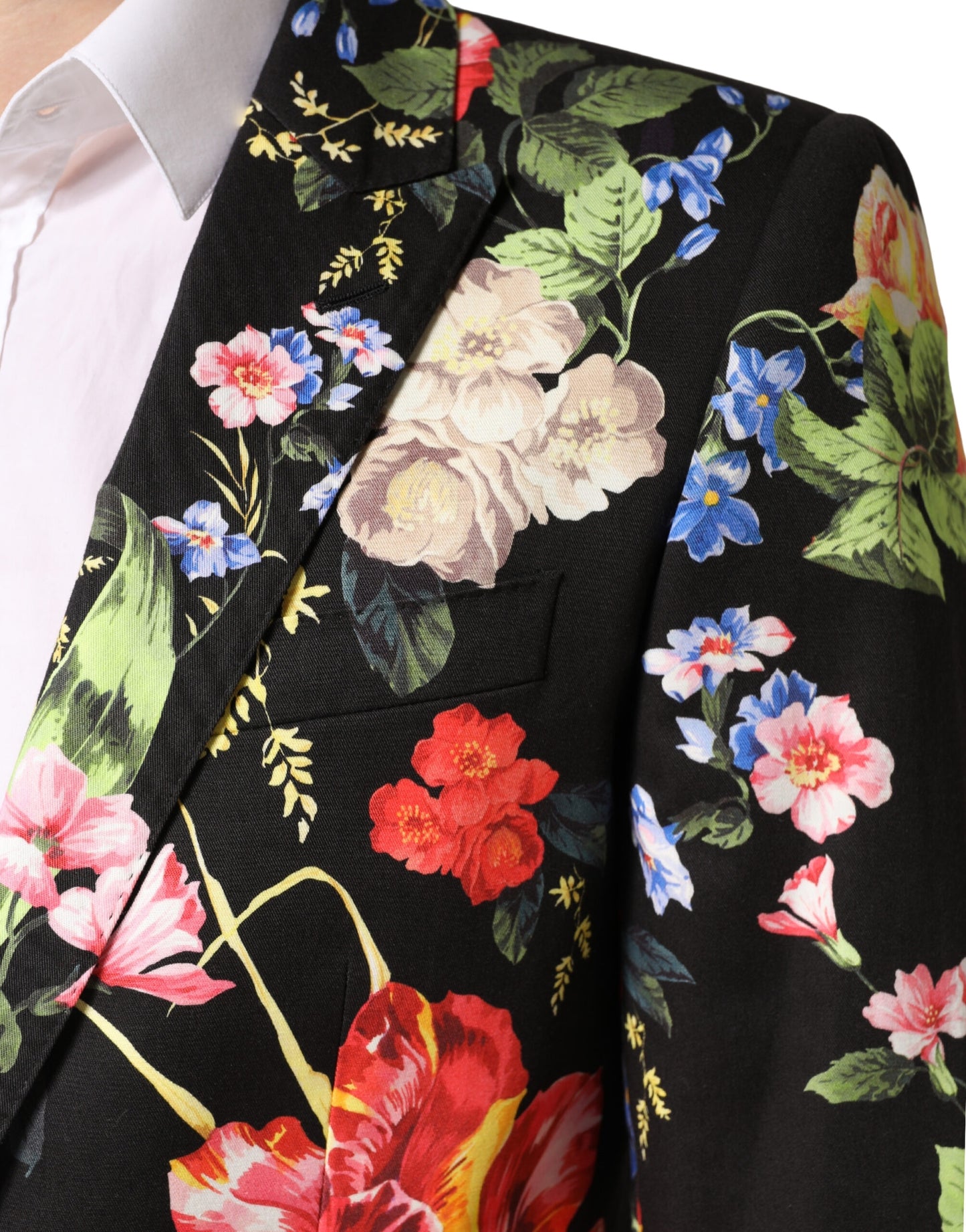 Black Floral Single Breasted MARTINI 2 Piece Suit