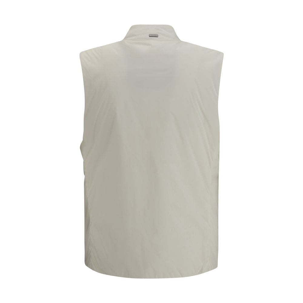 Beige Polyamide Sleveless Jacket