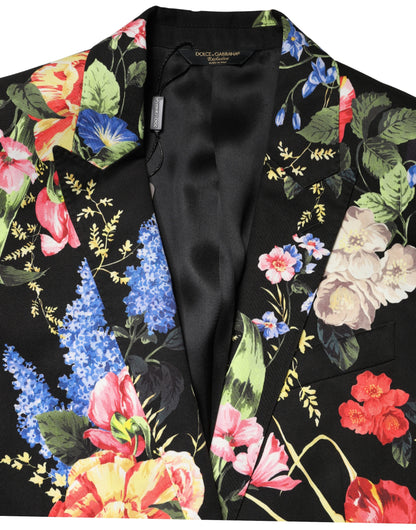 Black Floral Single Breasted MARTINI 2 Piece Suit