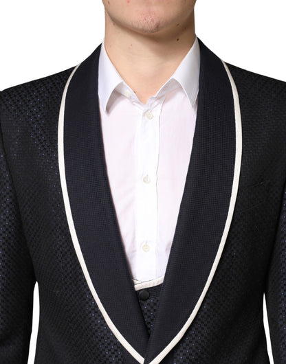 Black White Single Breasted SICILIA Men 3 Piece Suit