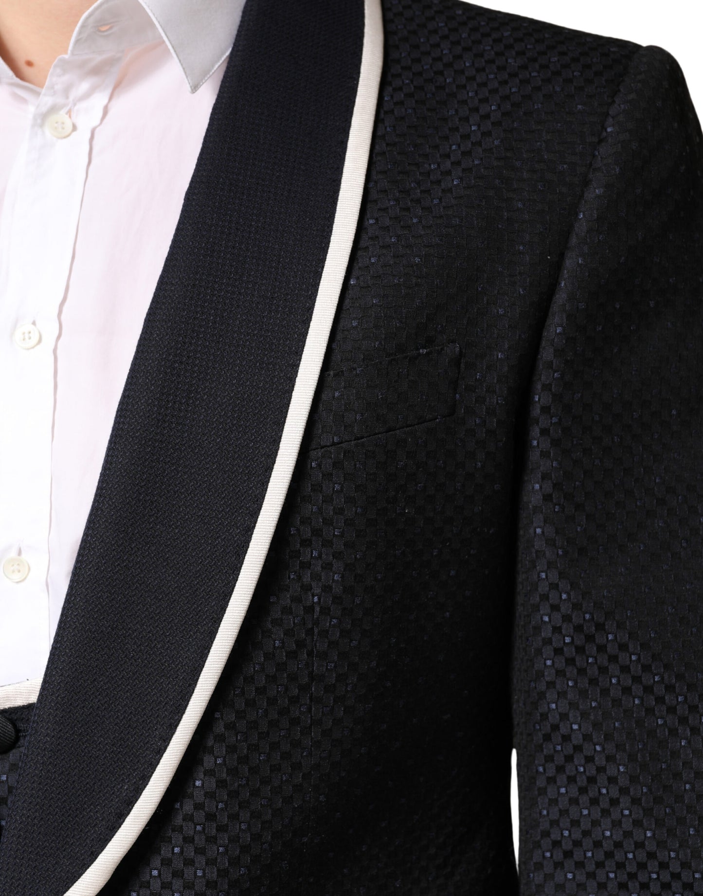 Black White Single Breasted SICILIA Men 3 Piece Suit