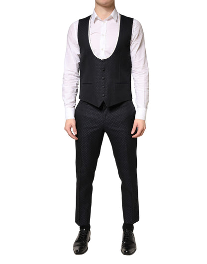 Black White Single Breasted SICILIA Men 3 Piece Suit