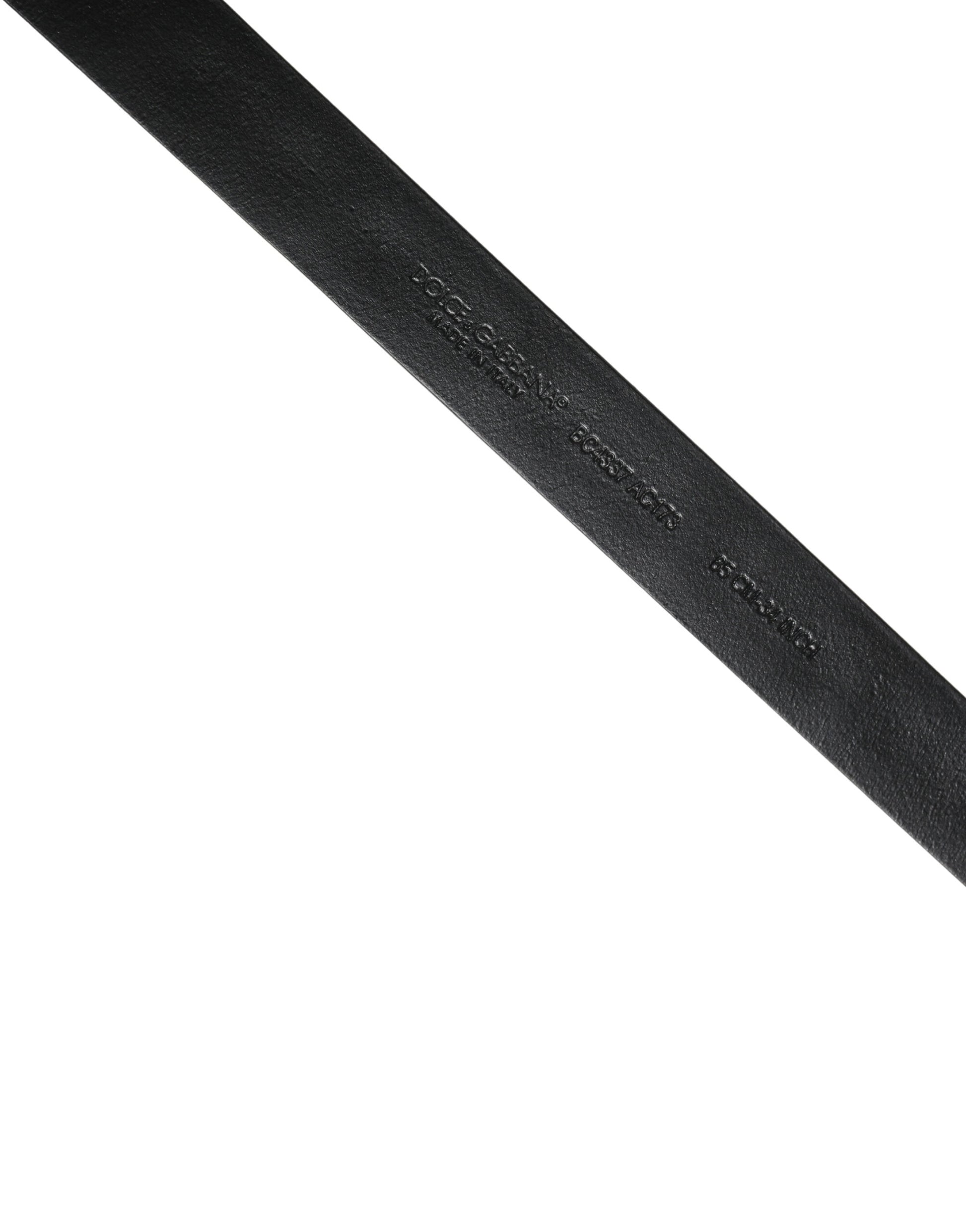 Black Leather Studded Silver Tone Buckle Belt