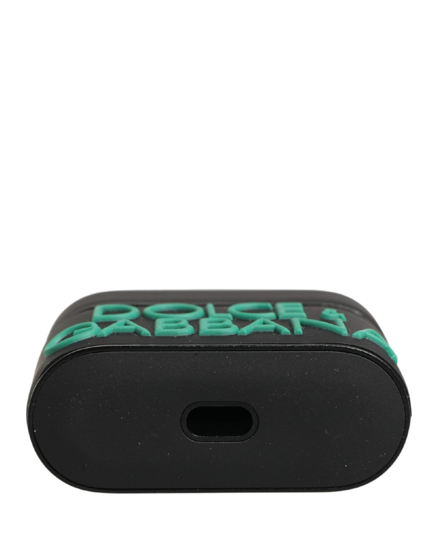 Black PVC Embossed Logo Flip Holder Women Airpods Case