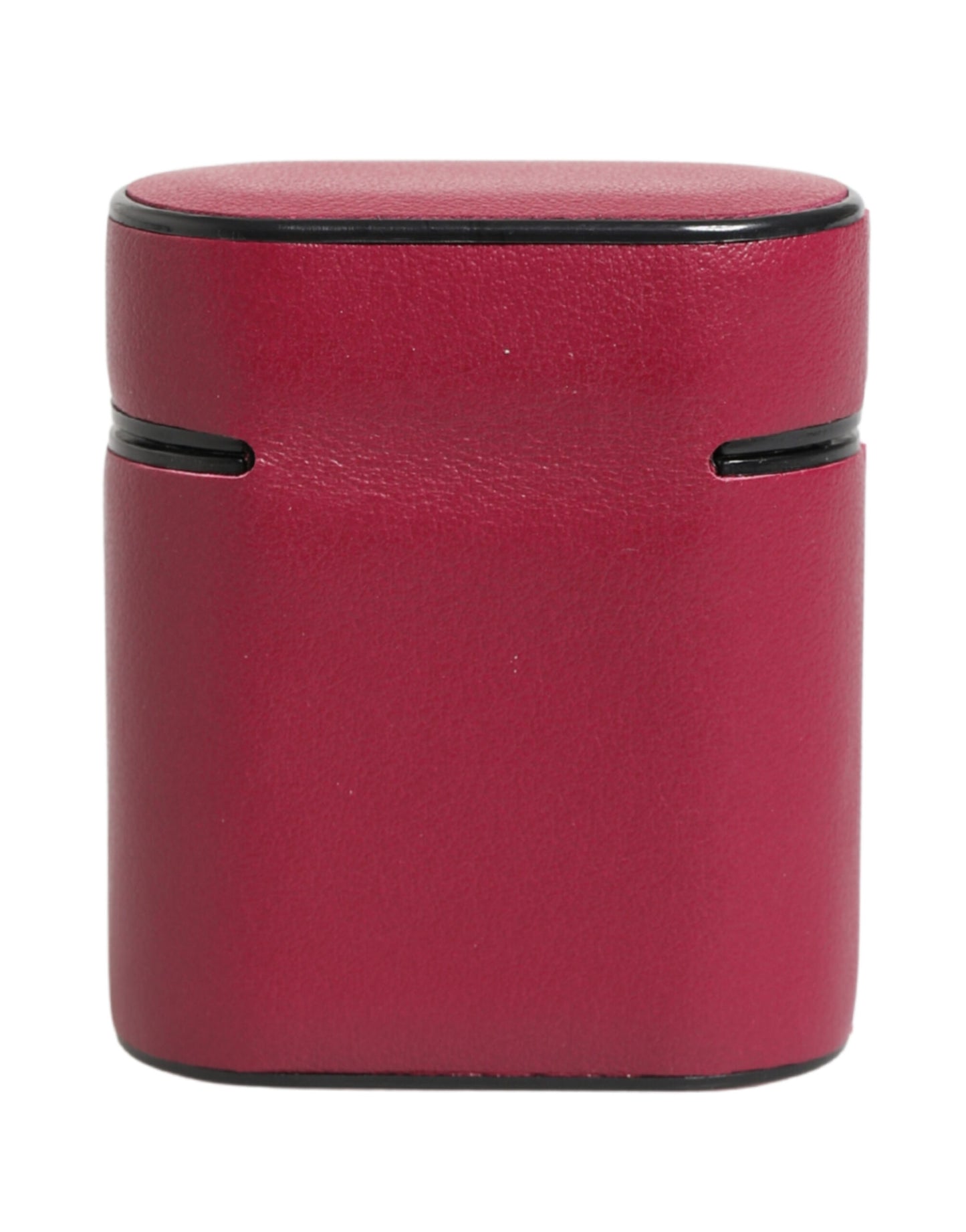 Pink Calf Leather Logo Print Flip Holder Airpods Case