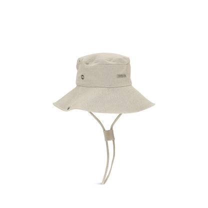 Beige Cotton Bucket Hat