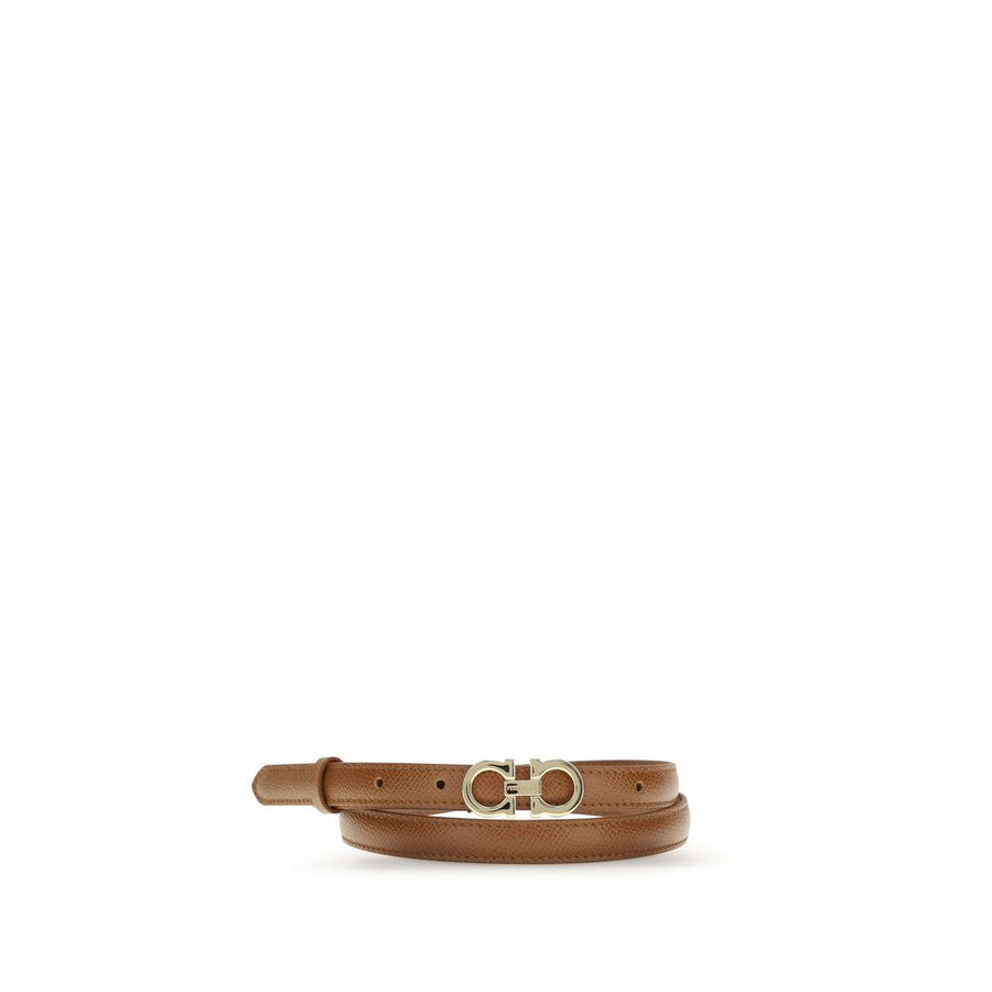 Beige Calf Leather Bos Taurus Thin Belt