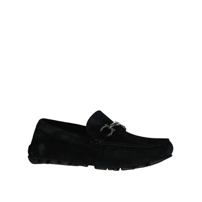 Black Leather Slip-On Loafers