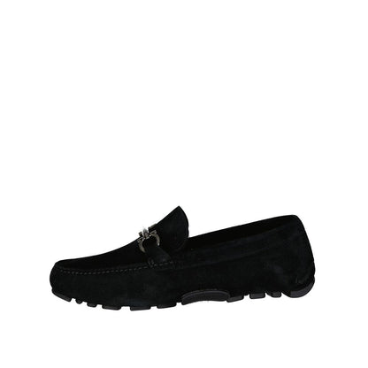 Black Leather Slip-On Loafers