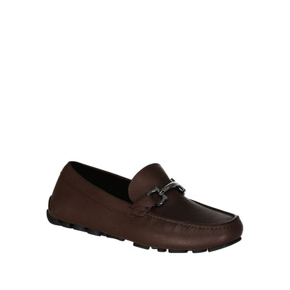 Brown Calfskin Slip-On Loafers