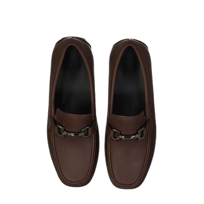 Brown Calfskin Slip-On Loafers