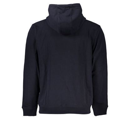 Blue Cotton Men's Hooded Sweatshirt