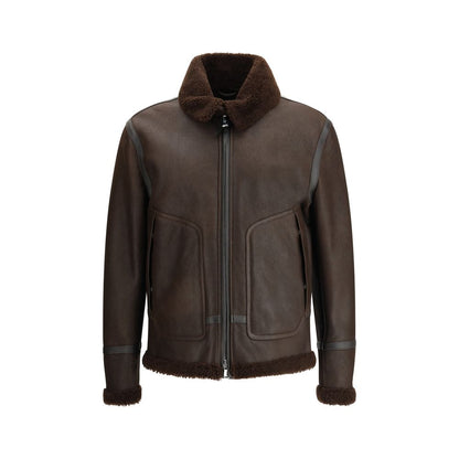Brown Calf Leather Bos Taurus Coat