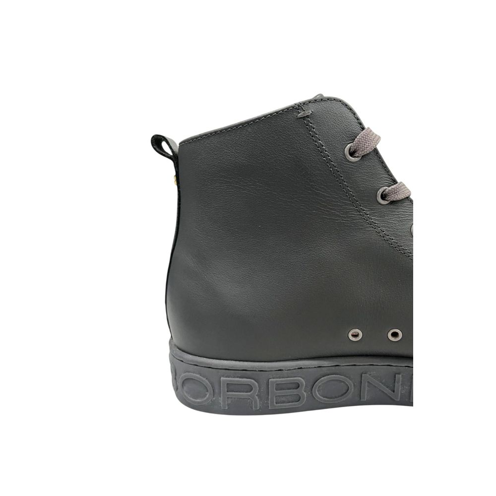 Grey Genuine Leather Men Sneaker