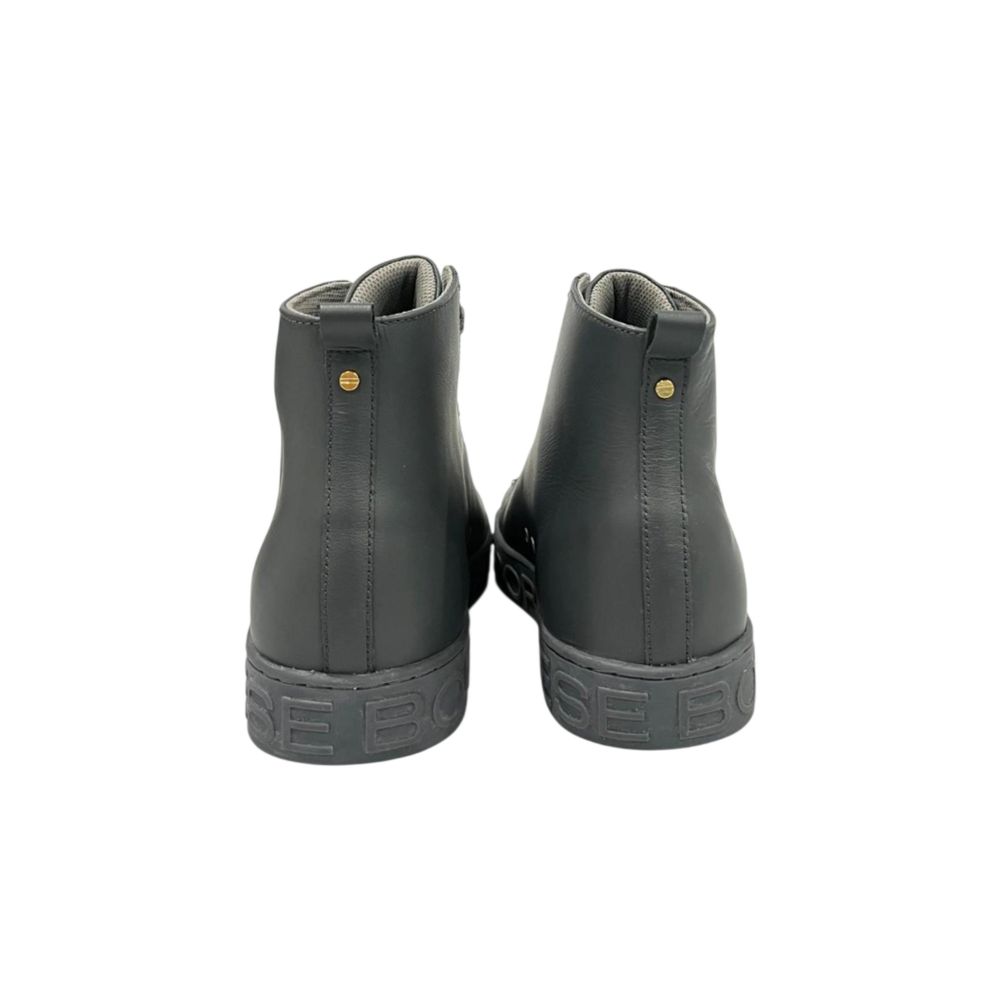 Grey Genuine Leather Men Sneaker