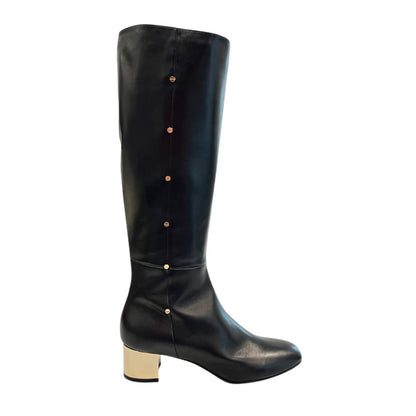 Black Leather Women Boot
