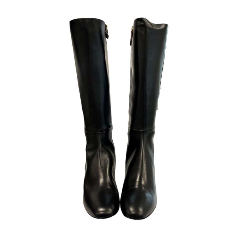 Black Leather Women Boot
