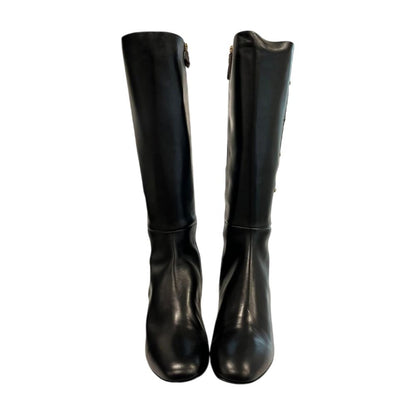 Black Leather Women Boot