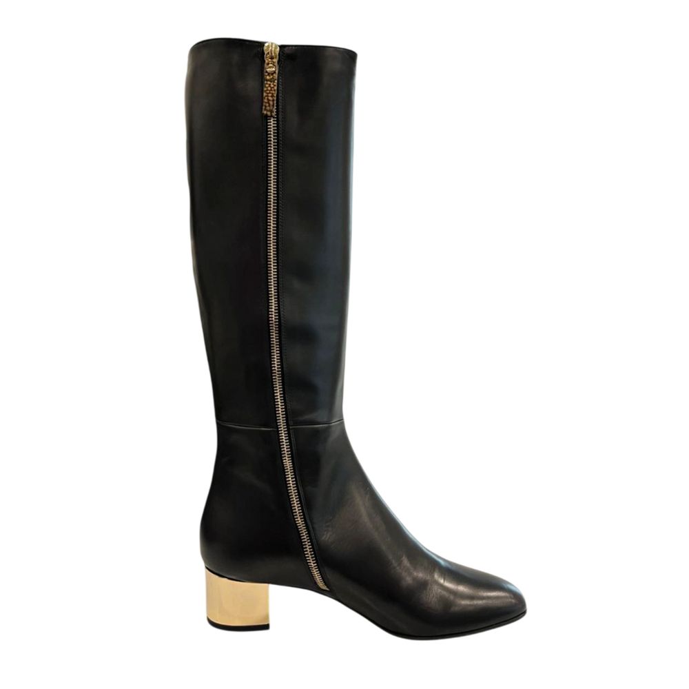 Black Leather Women Boot