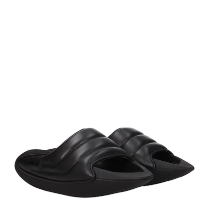 Black Leather Slippers