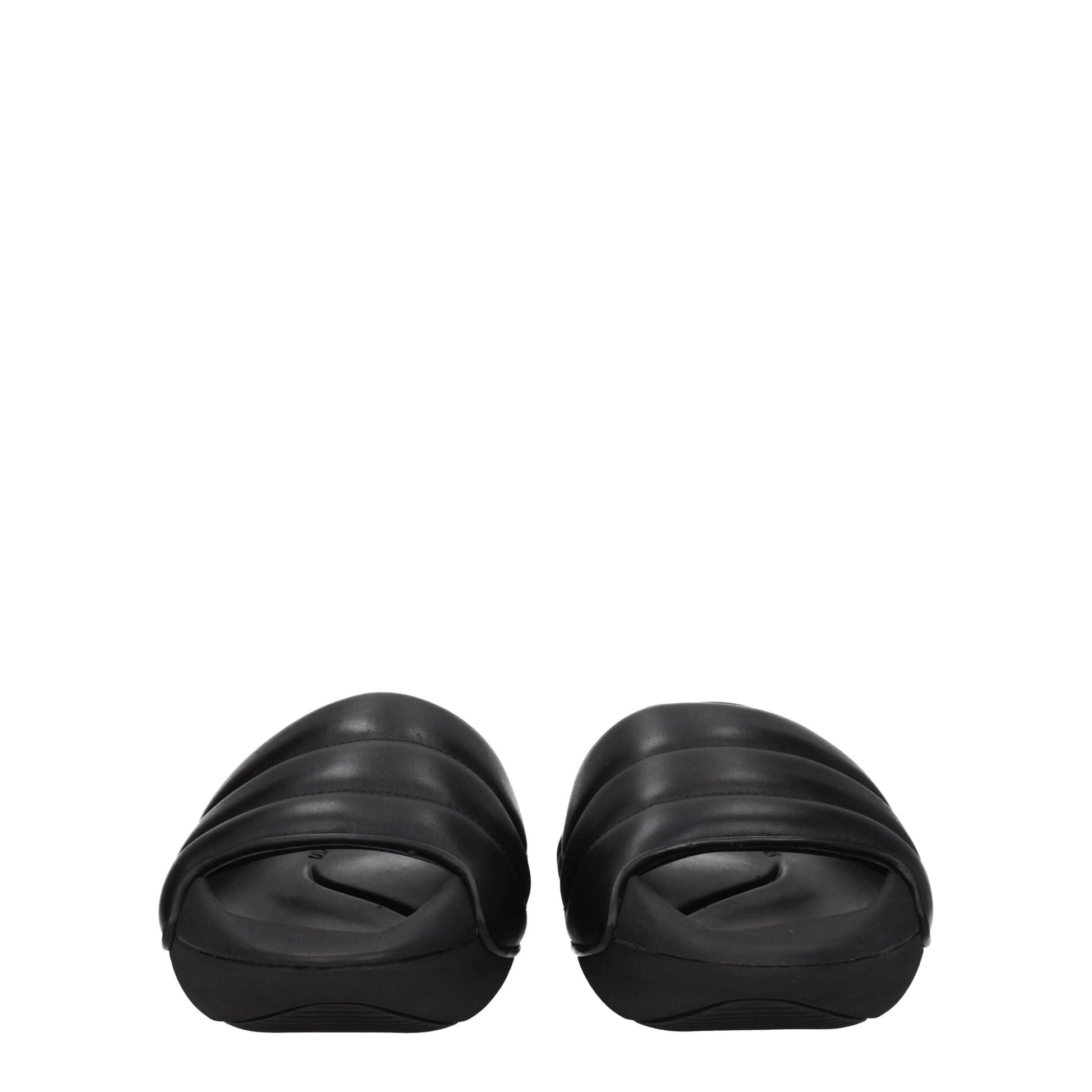 Black Leather Slippers