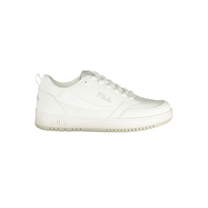 White Polyester Athletic Sneakers
