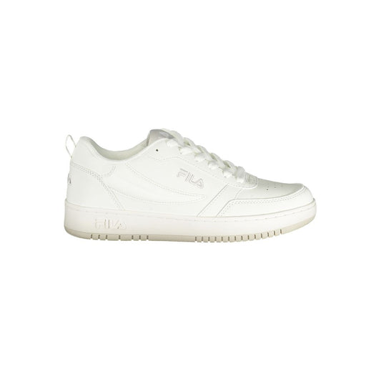 White Polyester Athletic Sneakers