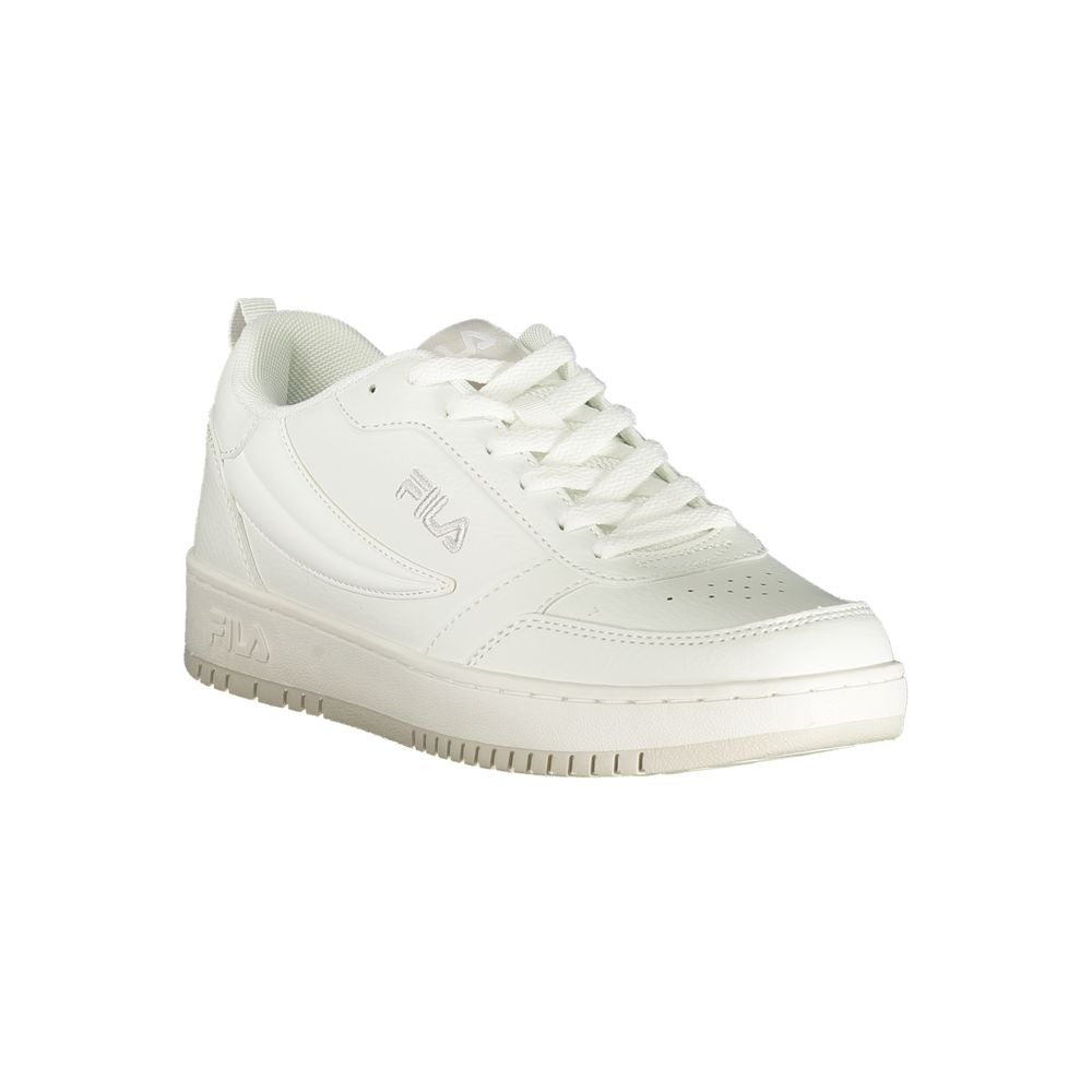 White Polyester Athletic Sneakers