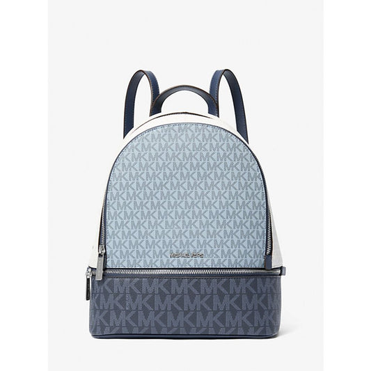 Blue Leather Backpack