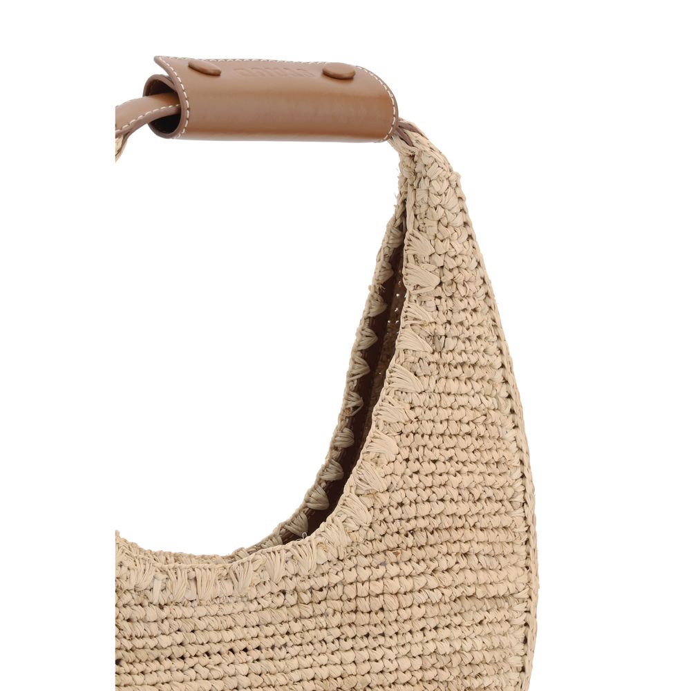 Beige Raffia Handbag