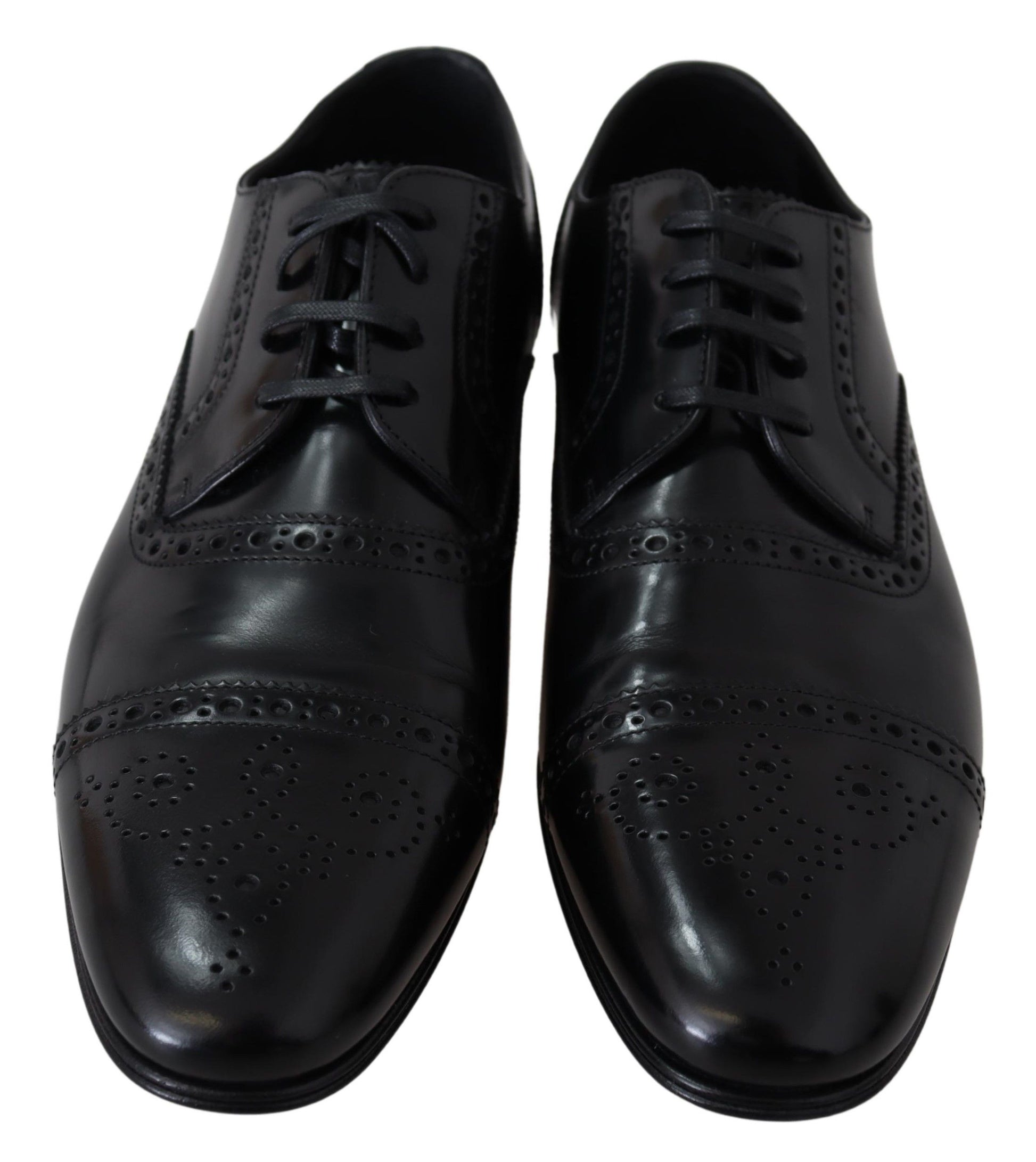 Black Leather Men Derby Formal Loafers Shoes