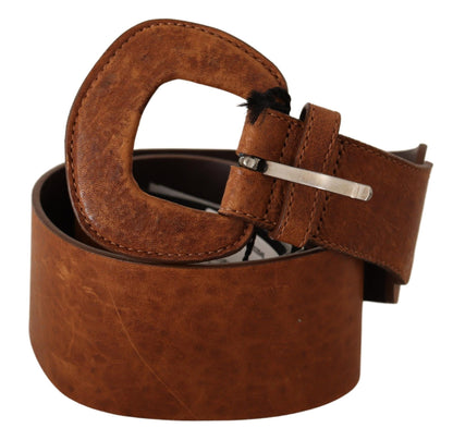 Brown Leather Fashion Waist Buckle Belt