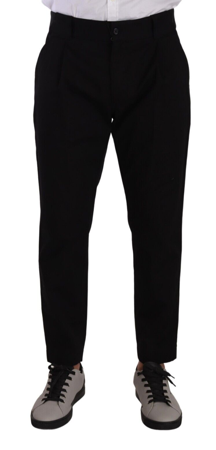 Black Cotton Stretch Chinos Trouser Jeans